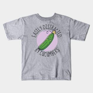 Easily Distracted By Cucumbers Funny Kids T-Shirt